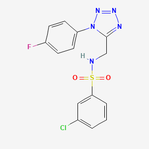 3-chloro-N-((1-(4-fluorophenyl)-1H-tetrazol-5-yl)methyl)benzenesulfonamide