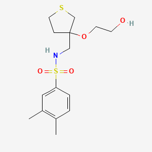 N-((3-(2-hydroxyethoxy)tetrahydrothiophen-3-yl)methyl)-3,4-dimethylbenzenesulfonamide