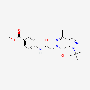 molecular formula C20H23N5O4 B2920871 methyl 4-(2-(1-(tert-butyl)-4-methyl-7-oxo-1H-pyrazolo[3,4-d]pyridazin-6(7H)-yl)acetamido)benzoate CAS No. 1171744-95-8