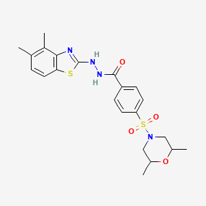 molecular formula C22H26N4O4S2 B2920891 N'-(4,5-dimethylbenzo[d]thiazol-2-yl)-4-((2,6-dimethylmorpholino)sulfonyl)benzohydrazide CAS No. 851980-49-9