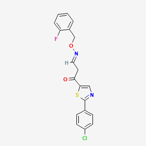 molecular formula C19H14ClFN2O2S B2920892 3-[2-(4-chlorophenyl)-1,3-thiazol-5-yl]-3-oxopropanal O-(2-fluorobenzyl)oxime CAS No. 339279-42-4