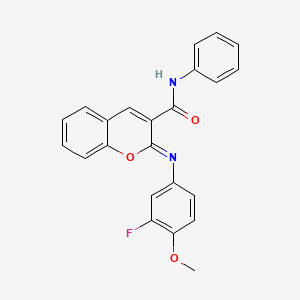 (2Z)-2-[(3-fluoro-4-methoxyphenyl)imino]-N-phenyl-2H-chromene-3-carboxamide