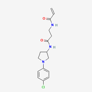molecular formula C16H20ClN3O2 B2920908 N-[1-(4-Chlorophenyl)pyrrolidin-3-yl]-3-(prop-2-enoylamino)propanamide CAS No. 2198590-31-5
