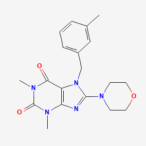 molecular formula C19H23N5O3 B2920911 1,3-dimethyl-7-(3-methylbenzyl)-8-morpholino-1H-purine-2,6(3H,7H)-dione CAS No. 361174-71-2