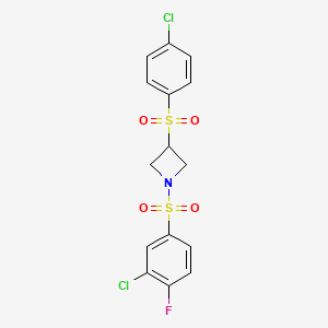 1-((3-Chloro-4-fluorophenyl)sulfonyl)-3-((4-chlorophenyl)sulfonyl)azetidine