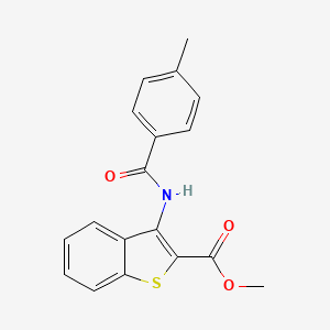molecular formula C18H15NO3S B2920920 Methyl 3-(4-methylbenzamido)benzo[b]thiophene-2-carboxylate CAS No. 477490-05-4