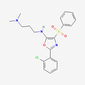 molecular formula C20H22ClN3O3S B2920923 N'-[2-(2-chlorophenyl)-4-(phenylsulfonyl)-1,3-oxazol-5-yl]-N,N-dimethylpropane-1,3-diamine CAS No. 522603-93-6