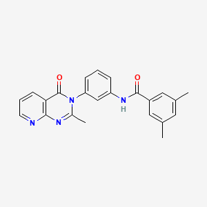 3,5-dimethyl-N-[3-(2-methyl-4-oxopyrido[2,3-d]pyrimidin-3-yl)phenyl]benzamide