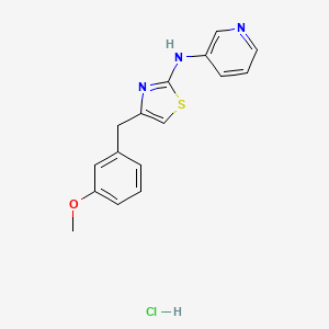 molecular formula C16H16ClN3OS B2920934 4-(3-methoxybenzyl)-N-(pyridin-3-yl)thiazol-2-amine hydrochloride CAS No. 2034620-06-7