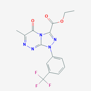 molecular formula C15H12F3N5O3 B292095 Ethyl 6-methyl-5-oxo-1-[3-(trifluoromethyl)phenyl]-1,5-dihydro[1,2,4]triazolo[3,4-c][1,2,4]triazine-3-carboxylate 