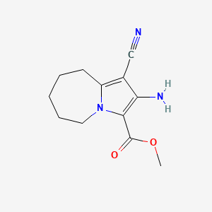 molecular formula C12H15N3O2 B2920951 methyl 2-amino-1-cyano-6,7,8,9-tetrahydro-5H-pyrrolo[1,2-a]azepine-3-carboxylate CAS No. 370873-24-8