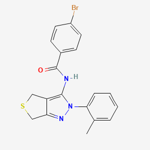 molecular formula C19H16BrN3OS B2920953 4-bromo-N-(2-(o-tolyl)-4,6-dihydro-2H-thieno[3,4-c]pyrazol-3-yl)benzamide CAS No. 361171-96-2