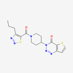 molecular formula C16H18N6O2S2 B2920960 3-(1-(4-丙基-1,2,3-噻二唑-5-羰基)哌啶-4-基)噻吩并[3,2-d][1,2,3]三嗪-4(3H)-酮 CAS No. 2034380-84-0