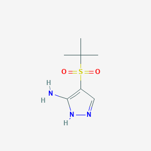 molecular formula C7H13N3O2S B2920961 Pyrazol-5-amine, 4-tert-butylsulfonyl- CAS No. 1036033-16-5