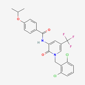 molecular formula C23H19Cl2F3N2O3 B2920967 N-[1-(2,6-dichlorobenzyl)-2-oxo-5-(trifluoromethyl)-1,2-dihydro-3-pyridinyl]-4-isopropoxybenzenecarboxamide CAS No. 339025-21-7