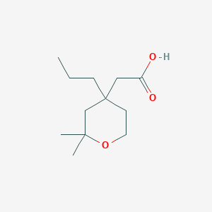 molecular formula C12H22O3 B2920974 (2,2-dimethyl-4-propyltetrahydro-2H-pyran-4-yl)acetic acid CAS No. 1573547-81-5