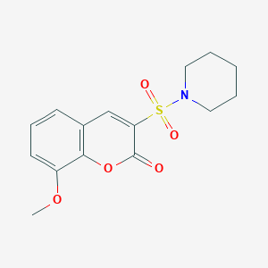 molecular formula C15H17NO5S B2920978 8-methoxy-3-(piperidin-1-ylsulfonyl)-2H-chromen-2-one CAS No. 950280-27-0