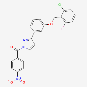(3-{3-[(2-chloro-6-fluorobenzyl)oxy]phenyl}-1H-pyrazol-1-yl)(4-nitrophenyl)methanone
