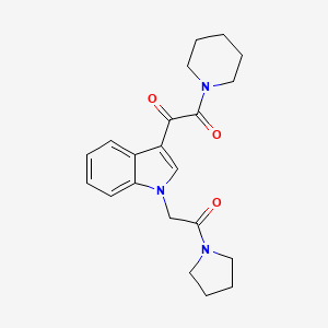 molecular formula C21H25N3O3 B2920986 1-[1-(2-Oxo-2-pyrrolidin-1-ylethyl)indol-3-yl]-2-piperidin-1-ylethane-1,2-dione CAS No. 872848-81-2