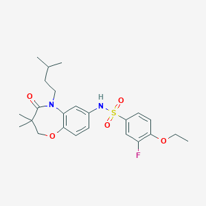 4-ethoxy-3-fluoro-N-(5-isopentyl-3,3-dimethyl-4-oxo-2,3,4,5-tetrahydrobenzo[b][1,4]oxazepin-7-yl)benzenesulfonamide