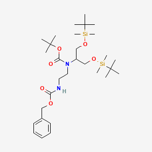 molecular formula C30H56N2O6Si2 B2920994 Tert-butyl (2-(((benzyloxy)carbonyl)amino)ethyl)(2,2,3,3,9,9,10,10-octamethyl-4,8-dioxa-3,9-disilaundecan-6-yl)carbamate CAS No. 2102412-60-0