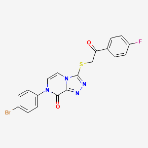 molecular formula C19H12BrFN4O2S B2920995 7-(4-bromophenyl)-3-((2-(4-fluorophenyl)-2-oxoethyl)thio)-[1,2,4]triazolo[4,3-a]pyrazin-8(7H)-one CAS No. 1223896-89-6
