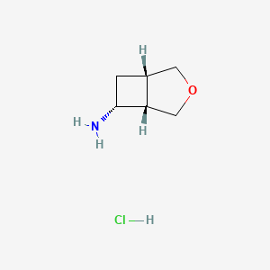 molecular formula C6H12ClNO B2921000 (1S,5S,6R)-3-氧杂双环[3.2.0]庚烷-6-胺；盐酸盐 CAS No. 2138187-29-6
