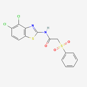 molecular formula C15H10Cl2N2O3S2 B2921004 2-(benzenesulfonyl)-N-(4,5-dichloro-1,3-benzothiazol-2-yl)acetamide CAS No. 898406-08-1