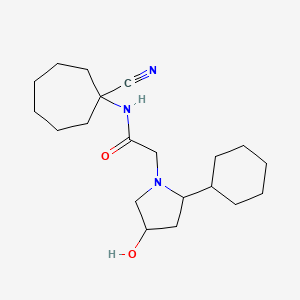 N-(1-cyanocycloheptyl)-2-(2-cyclohexyl-4-hydroxypyrrolidin-1-yl)acetamide