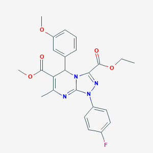 molecular formula C24H23FN4O5 B292101 3-Ethyl 6-methyl 1-(4-fluorophenyl)-5-(3-methoxyphenyl)-7-methyl-1,5-dihydro[1,2,4]triazolo[4,3-a]pyrimidine-3,6-dicarboxylate 