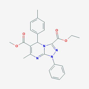 molecular formula C24H24N4O4 B292102 3-Ethyl 6-methyl 7-methyl-5-(4-methylphenyl)-1-phenyl-1,5-dihydro[1,2,4]triazolo[4,3-a]pyrimidine-3,6-dicarboxylate 