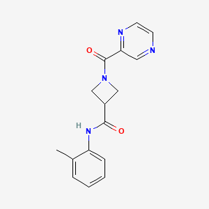 molecular formula C16H16N4O2 B2921021 1-(吡嗪-2-羰基)-N-(邻甲苯基)氮杂环丁烷-3-甲酰胺 CAS No. 1448051-86-2