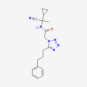 molecular formula C18H22N6O B2921025 N-(1-cyano-1-cyclopropylethyl)-2-[5-(3-phenylpropyl)-1H-1,2,3,4-tetrazol-1-yl]acetamide CAS No. 1424315-18-3