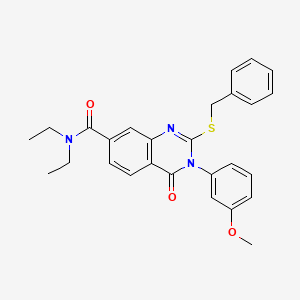 2-(benzylthio)-N,N-diethyl-3-(3-methoxyphenyl)-4-oxo-3,4-dihydroquinazoline-7-carboxamide
