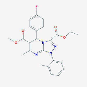 molecular formula C24H23FN4O4 B292103 3-Ethyl 6-methyl 5-(4-fluorophenyl)-7-methyl-1-(2-methylphenyl)-1,5-dihydro[1,2,4]triazolo[4,3-a]pyrimidine-3,6-dicarboxylate 