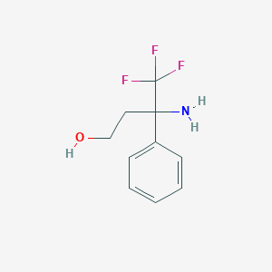 molecular formula C10H12F3NO B2921079 3-Amino-4,4,4-trifluoro-3-phenylbutan-1-ol CAS No. 2304536-63-6