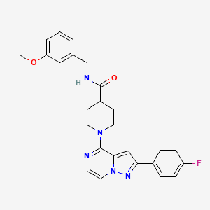 molecular formula C26H26FN5O2 B2921080 1-(2-(4-fluorophenyl)pyrazolo[1,5-a]pyrazin-4-yl)-N-(3-methoxybenzyl)piperidine-4-carboxamide CAS No. 1111295-91-0