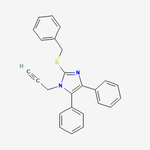 molecular formula C25H20N2S B2921090 2-(benzylsulfanyl)-4,5-diphenyl-1-(2-propynyl)-1H-imidazole CAS No. 338412-81-0