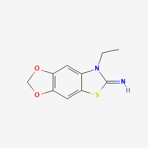 molecular formula C10H10N2O2S B2921092 7-乙基-[1,3]二氧杂环[4',5':4,5]苯并[1,2-d]噻唑-6(7H)-亚胺 CAS No. 1396761-83-3