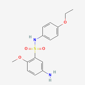 molecular formula C15H18N2O4S B2921093 5-Amino-N-(4-ethoxy-phenyl)-2-methoxy-benzenesulfonamide CAS No. 565194-84-5
