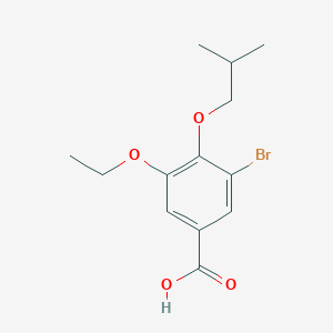 molecular formula C13H17BrO4 B2921097 3-Bromo-5-ethoxy-4-(2-methylpropoxy)benzoic acid CAS No. 838264-00-9