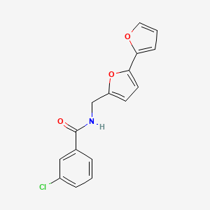 molecular formula C16H12ClNO3 B2921098 N-([2,2'-联呋喃]-5-基甲基)-3-氯苯甲酰胺 CAS No. 2034593-92-3