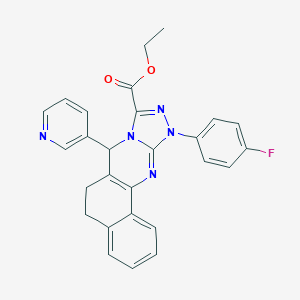 Ethyl 15-(4-fluorophenyl)-11-pyridin-3-yl-12,14,15,17-tetrazatetracyclo[8.7.0.02,7.012,16]heptadeca-1(10),2,4,6,13,16-hexaene-13-carboxylate