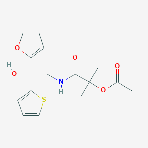 molecular formula C16H19NO5S B2921106 1-((2-(Furan-2-yl)-2-hydroxy-2-(thiophen-2-yl)ethyl)amino)-2-methyl-1-oxopropan-2-yl acetate CAS No. 2034399-54-5