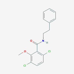 molecular formula C16H15Cl2NO2 B2921111 3,6-dichloro-2-methoxy-N-phenethylbenzamide CAS No. 301680-35-3