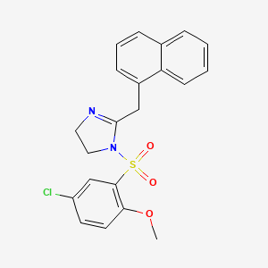 molecular formula C21H19ClN2O3S B2921114 1-(5-chloro-2-methoxybenzenesulfonyl)-2-[(naphthalen-1-yl)methyl]-4,5-dihydro-1H-imidazole CAS No. 873587-63-4