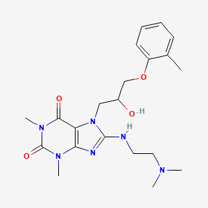 molecular formula C21H30N6O4 B2921116 8-((2-(dimethylamino)ethyl)amino)-7-(2-hydroxy-3-(o-tolyloxy)propyl)-1,3-dimethyl-1H-purine-2,6(3H,7H)-dione CAS No. 510717-21-2