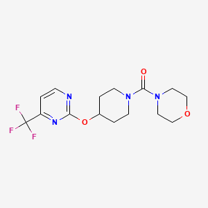 molecular formula C15H19F3N4O3 B2921122 Morpholin-4-yl-[4-[4-(trifluoromethyl)pyrimidin-2-yl]oxypiperidin-1-yl]methanone CAS No. 2380169-00-4