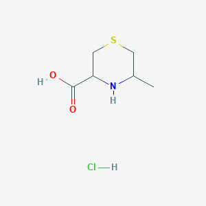 molecular formula C6H12ClNO2S B2921124 5-甲硫代吗啉-3-羧酸盐酸盐 CAS No. 2173996-36-4
