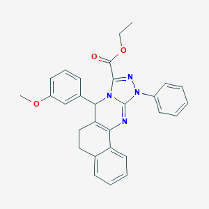 Ethyl 11-(3-methoxyphenyl)-15-phenyl-12,14,15,17-tetrazatetracyclo[8.7.0.02,7.012,16]heptadeca-1(10),2,4,6,13,16-hexaene-13-carboxylate